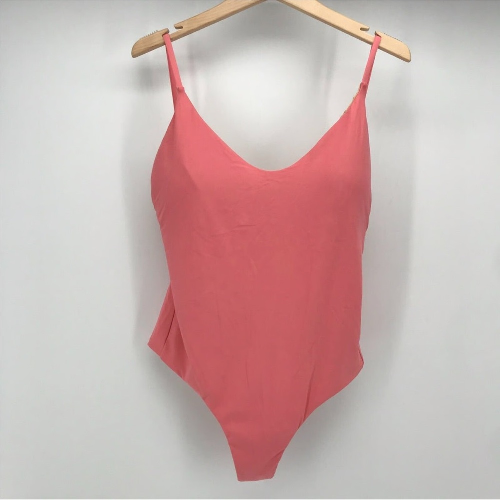 J. Crew Neon Coral One-Piece Swimsuit